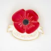 Feestelijke feestartikelen "Lest We vergeten" Emaille Rode Poppy Broche Pin Badge Golden Flower Broches Pins Remembrance Day Gift