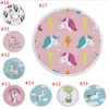 New Microfiber Printed Tassels Circular Unicorn Beach Towel 150cm 3D Tapestry Hippie Yoga Mat Individualized Customization HHE4197