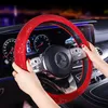 Cristal de lujo Púrpura Red Car Cubiertas de volantes Diamante Rhinestone Coche cubierto de vehículos de dirección de dirección para mujer