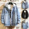 sweatshirt mouw hooded denim jacket