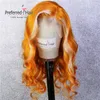 Preferred Orange Pink Highlight Wig Full Lace Wig Brazilian Remy Lace Front Wigs Pre Plucked Purple Human Hair Wigs for Women1349200