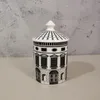 Ceramic House Candle Holder Diy Handmade Castle Candy Jar Vintage Storage Bin Caft Home Decoration Jewerlly Storage Box
