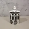 Keramische huis kaarsenhouder diy handgemaakte candy jar vintage opslag bin caft home decoratie jewerlly opbergdoos8358908