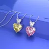 Ny kärlek hjärtformad diamant halsband Kvinna Japan och Sydkorea Kort Clavicle Chain Gift för flickvän Utsökt smycken Q0531