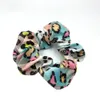 7 Colors 100pcs Whole Eyelash Scrunchies Flamingo Breast Cancer Print Leopard Hair Scrunchies Ponytail Holder Hair Tie Bracele5299673