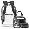 الكلاسيكية السوداء شفافة حقيبة الظهر حقيبة سفر حقيبة مدرسية