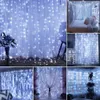 Noël fenêtre rideau chaîne lumière 3*3m LED guirlandes lumineuses en plein air contrôle de la musique USB puissance guirlande lampe fête jardin