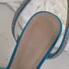 Женские сандалии кожаная подошва дизайнер -дизайнерские высокие каблуки 95 см роскошные голубые бриллиантовые деформируемы