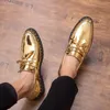 Плюс размер мужская пряжка лошадей Bustse Trank Shouse Men British Luxury Style Fashion Men Men Formal Wedding Gold Leather Shoes y200420