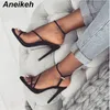Wholesale summer women sandals Buckle Strap high heels shoes sexy club holiday wearShoe Ankle Strap Candy color stylish 0069