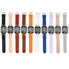 디자이너 Watchbands 시계 밴드 42mm 38mm 40mm 44mm 45mm iwatch 2 3 4 5 밴드 가죽 스트랩 팔찌 패션 줄무늬 시계 밴드