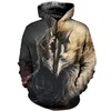 Lobo Hoodies Zipper Sweetshirt Galáxia Espaço Lobo 3D Imprimir Hoodie Homens Mulheres Jaqueta Zip Up Suéteres Tops Hip Hop Unisex Gráfico Gráfico Pullover S-5XL