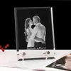 Custom Crystal Glass Clear Po Frame Laser Engrave Personalized Room Ornaments Birthday Gift Family Lovers Wedding Souvenir 211222