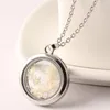 Locket halsband för kvinnor mode hjärta form flytande locket torkad blomma växt hängande kedja halsband