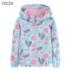 Promotion Girl's Jackets vêtements d'extérieur dessin animé hérisson motif double couche doublure en coton respirant enfants manteaux vêtements 201106