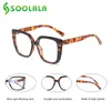 SOOLALA Primavera articulada Anti Azul Light Reading Glasses Womens Mens Leopard Braços presbiopia Leitor óculos de leitura 1,0 1,5 a 4,0