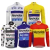 Reynolds Cykling Jersey Långärmad Vinter Fleece No Fleece Men Varm Tunna Cykling Kläder Maillot Ciclismo MTB 220226