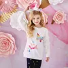 VIKITA Kids Cotton Sweatshirt Girls Autumn Long Sleeve Clothes for Butterfly Unicorn Sequins Sweatshirts Toddlers Tops 220115