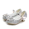 ULKNN automne bébé filles chaussures pour enfants princesse papillon fleur perle paillettes décontracté en cuir enfants violet rose or 220225