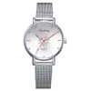 Relógios para mulheres Silver Rose Dial Flowers Metal Ladies Bracelet Quartz Watch Lady Wristwatch New 42mm