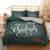 Boniu Merry Christmas Bedding Cobertura 3D Impresso Cervos e Santa Claus Edredão Conjunto com Bedclothes de Microfiber Fronha 201021