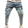 Men's Jeans For Men Fashion Ripped Frayed Denim Pants Casual Skinny Leg Slim Fit Trousers Pockets303E