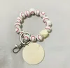 Holzperlen Schlüsselanhänger für Schlüssel, Basketball, Fußball, Druck, Schlüsselanhänger, Charme, Holzarmband, Armband, Schlüsselanhänger für Frauen, Männer, Großhandel