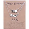 Angel Number Pendant Necklace Layered Necklace Wish Card 000 1111 111 222 333 444 555 666 777 888 Numerology Lucky BFF Friendship 5254274
