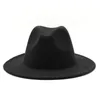 56-61 cm Herren Damen Schwarz Rot Patchwork Wollfilz Floppy Jazz Fedoras Hüte mit Bandband breiter Krempe Panama Trilby Formeller Hut1289N