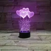 Nyhetsartiklar 3D LED Grattis på födelsedagen Nattlampa 7 färger Utbytbar USB-port Akryllampor Skrivbordsbordslampa Kreativ gåva Sovrumsdekoration Belysning ZL0268