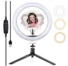 10 pouces LED Light Ring avec trépied extensible selfie bâton, de 10 pouces peut être obscurci Lampe de table pour selfie, maquillage,