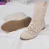 10 verfügbare Farben Damen High-Leg Knitting Hollow Ankle Boots Frühling und Sommer Damen Spitzenstiefel Schuhe Sommerstiefel 201019