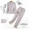 Coréia bonito dos desenhos animados 100% pijamas de algodão mulheres pijamas conjuntos japonês doce inverno escovado algodão sleepwear mulheres pijamas mujer y200708