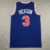 Good Quality Broderi Patrick Ewing Sport Shirt Blå Drazen Petrovic Jerseys Allen Iverson College Wears Dr J Julius Erving Sportkläder