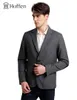 Hoffen Gorąca Sprzedaż Męskie Kurtka Kurtka Wyłącz Kołnierz Dwa Przycisk Slim Fit Formalna Blazer Kurtka Męskie Bussines Suite MJ16S-1111 201106