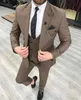 2022 Yeni Düğün Smokin Damat Erkek Takım Elbise Slim Fit Fitli Yaka Bir Düğme Balo Parti Blazers (Ceket + Pantolon + Yelek) 780