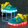 Storlek 25-37 barn glödande skor för barn pojkar glödande lysande sneakers med upplyst sula för flickor USB-laddade LED-tofflor LJ201202