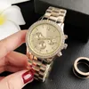 Модные брендные часы для женщин для женщин 3 Dials Crystal Style Steel Metal Band Quartz Watches 32328C2605
