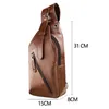 Nouveautés mode hommes en cuir sac à bandoulière poitrine sac à dos PU Biker sacoche mode solide doux Portable Bags221v