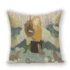 Poduszka / Poszewka dekoracyjna Nordic Home Decor Throw Okładki Vintage Dekoracyjne Poduszki Okładka Portret Salon Poduszki Cartoon Linen Case