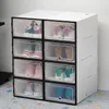 6pcs Transparent shoe box storage shoe boxes thickened dustproof shoes organizer box can be superimposed combination cabinet RRB14354