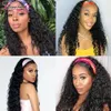 Brazilian Water Wave Headband Wig Human Hair Virgin Hair Brazilian Curly Wig Easy to Install Curly Hair Wig With Headband