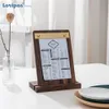 Walnut Menu Splint Listing Display Displier DiLower Frame Латунный зажим для кофе ресторан вина Заказать Вертикальный стол Плакат