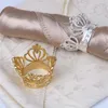 Crown servett ring metall krona form med imitation diamant servett hållare för hem bröllop bord dekoration servett spänne