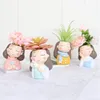 Creative Cartoon Girl Boy Flowerpot Wreath Girl Planter Pot Lovers Resin Flower Pot Valentine's Day Wedding Home Decora T9i001009