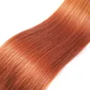 イショウの新着ブラジルのバージンヘア織りの延長8-28インチ女性のための8-28インチ＃350シルキーストレートオレンジ色の色の色のレミー人間の髪の束ペルーの