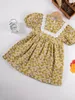 Toddler Girls Ditsy Floral Print Contrast Lace Dress SHE