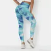 Sexig färgglada yogalaggings kvinnor skjuter upp sportbyxor Gym Leggings Hög midja Yoga byxor som kör tights andningsbara leggings nya Y26989253