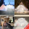 60LEDs Luz alimentada por energía solar Lámpara de camping recargable por USB Linterna plegable de 3 hojas Iluminación interior y exterior impermeable