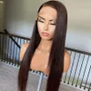 Bone Straight Chocolate Brown 360 Lace Frontal Human Hair Wigs Pre Plucked With Baby Hair 13x6 Transparent Laces FrontFor Women